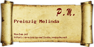 Preiszig Melinda névjegykártya